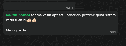SifuChatbot First Order Screenshot